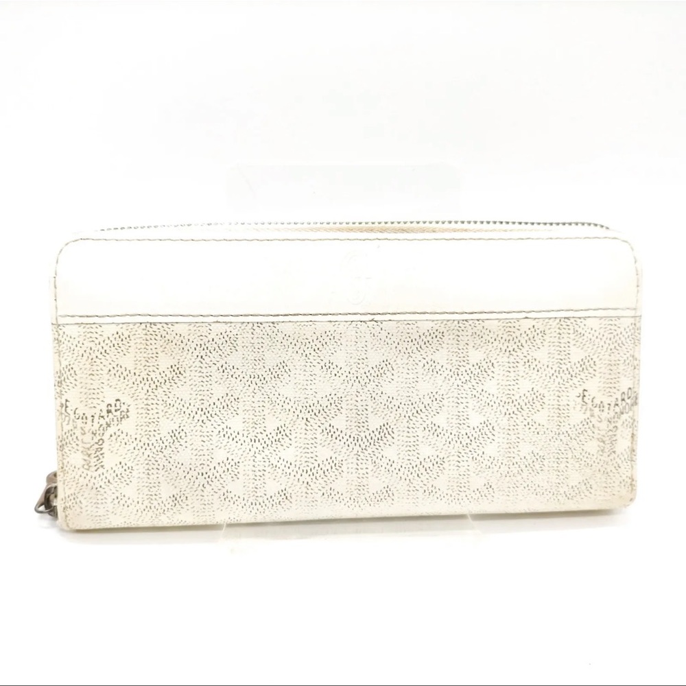 GOYARD Long Wallet White PVC 3033001